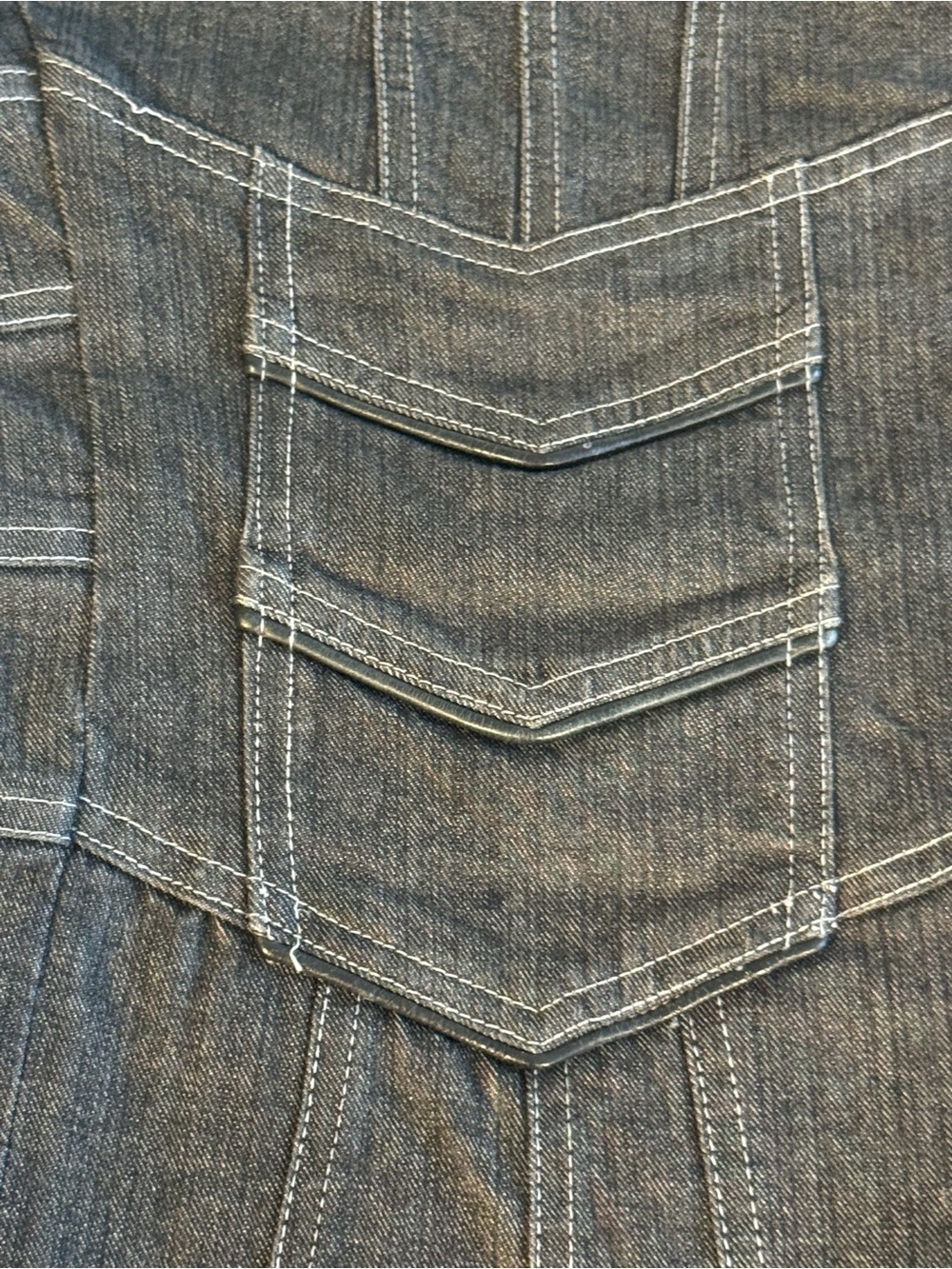 Jan Hilmer Avant-Garde Layered Designer Jeans Stitching/Leather Piping size 36